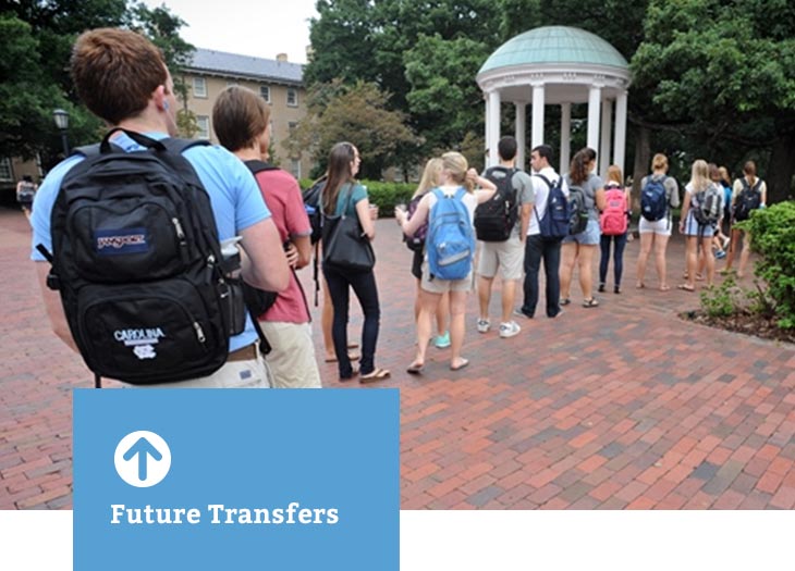 Future Transfer students take a tour of UNC